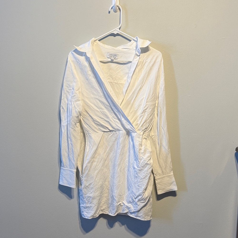 & Other Stories Cream Wrap Mini Dress